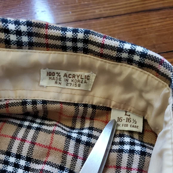 LARGE vtg 80s 90s Nova Plaid Acrylic Flannel Shirt men's streetwear boho f739p - Picture 3 of 4